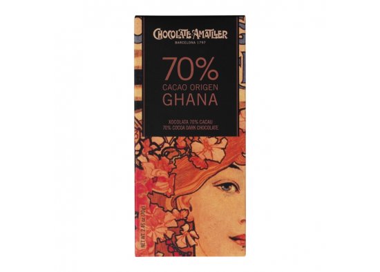 AMATLLER CHOCOLATE 70% CACAO GHANA 70G, 