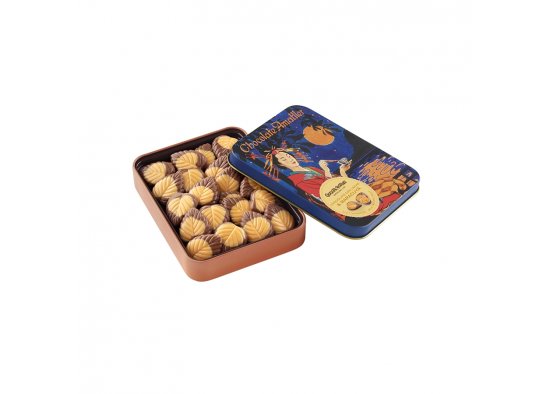 AMATLLER MILK CHOCOLATE AND PASSION FRUIT LEAVES TIN 60G, 